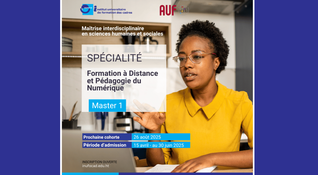 Inscrivez-vous au Master (M1) en Formation à Distance et Pédagogie du Numérique!