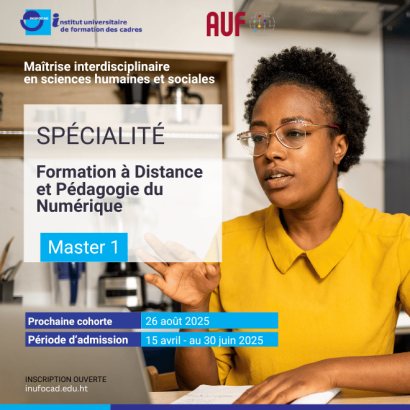 Inscrivez-vous au Master (M1) en Formation à Distance et Pédagogie du Numérique!