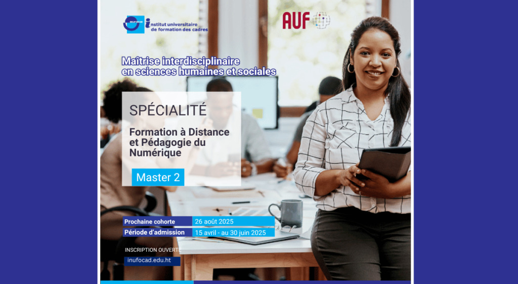 Inscrivez-vous au Master (M2) en Formation à Distance et Pédagogie du Numérique!